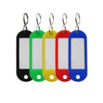 Key tags in plastic with S-type keyring (5x2 Pcs. assorted colors)
